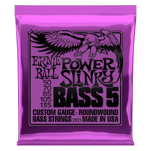 [2821EB] Ernie Ball - BASS POWER SLINK 5 STRING - 50-135