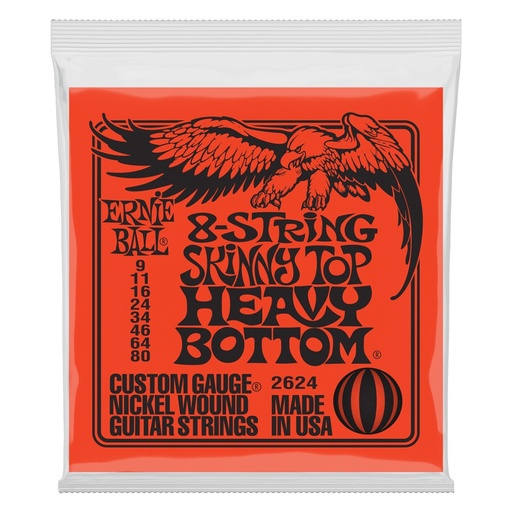 [2624EB] Ernie Ball 8 STR SKIN TOP HEAVY BOTTOM 9-80