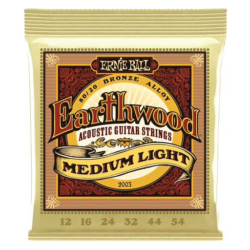 [2003EB] Ernie Ball Cordes accoustique EARTHWOOD MED/LIGHT 80/20 12-54