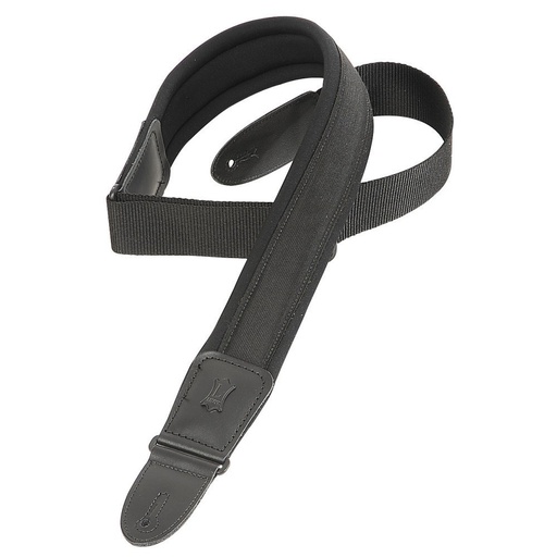 [PM48NP2-BLK] Levy's 21⁄2" neoprene padded guitar strap with leath
