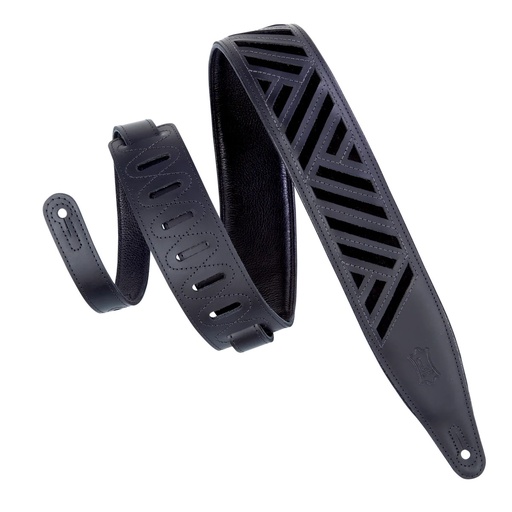 [MC317DCO-BLK_BLK] Levy's Sangle de Guitare DELUXE SERIES Diamond Cut Out